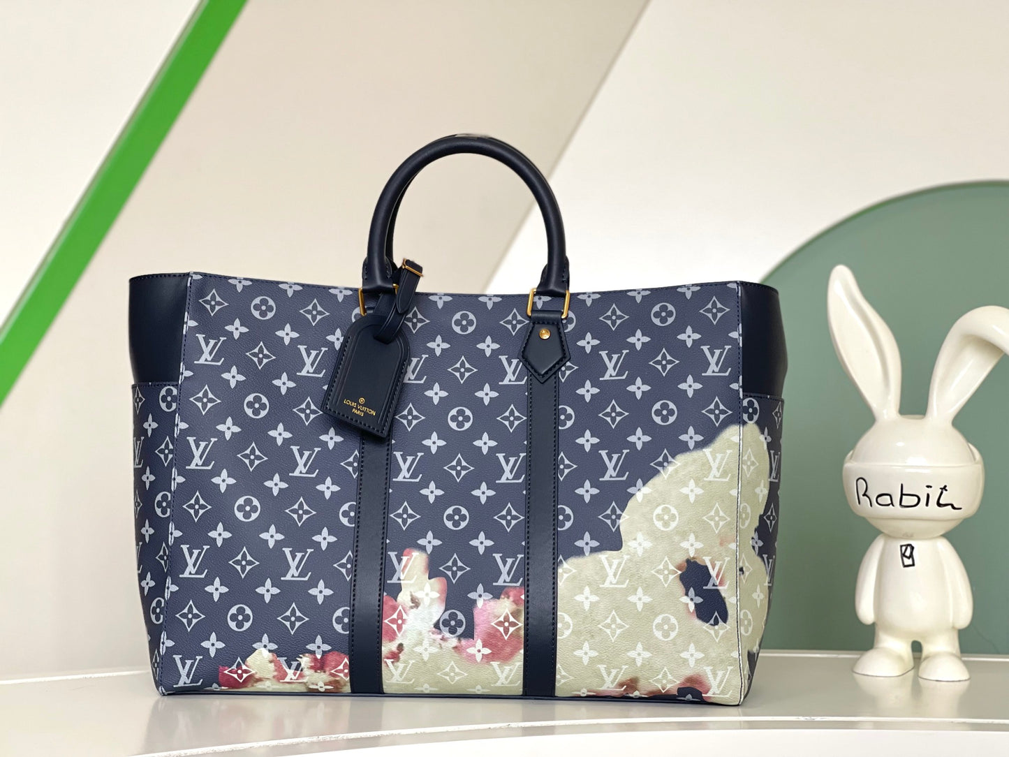 Louis Vuitton Monogram Bleached Onthego MM Tote Bag - Navy Blue