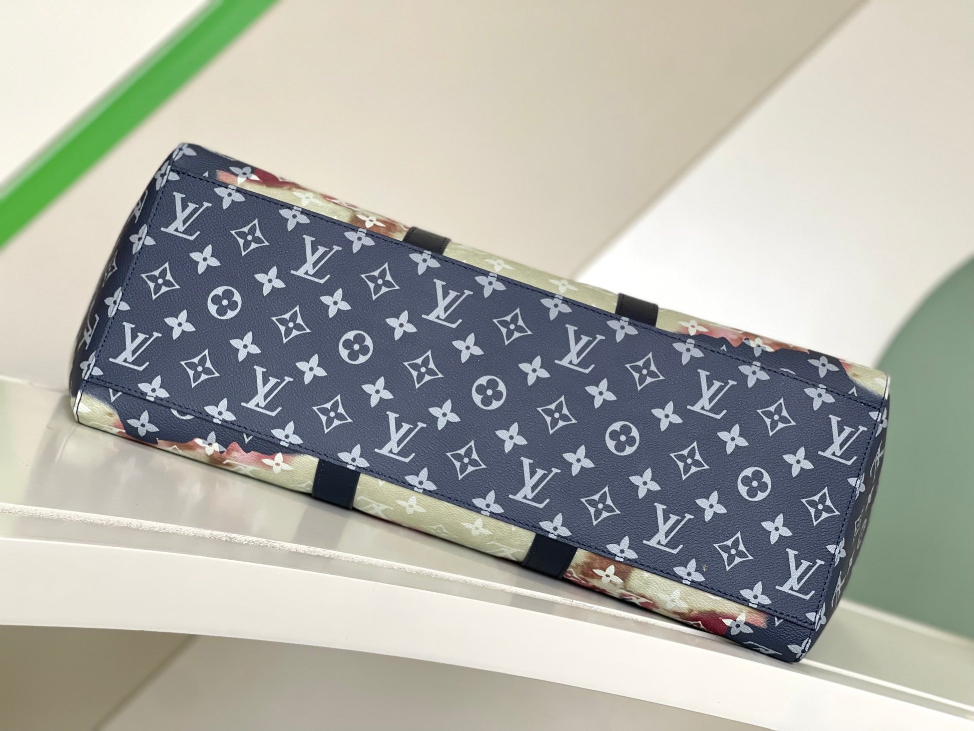 Louis Vuitton Monogram Bleached Onthego MM Tote Bag - Navy Blue