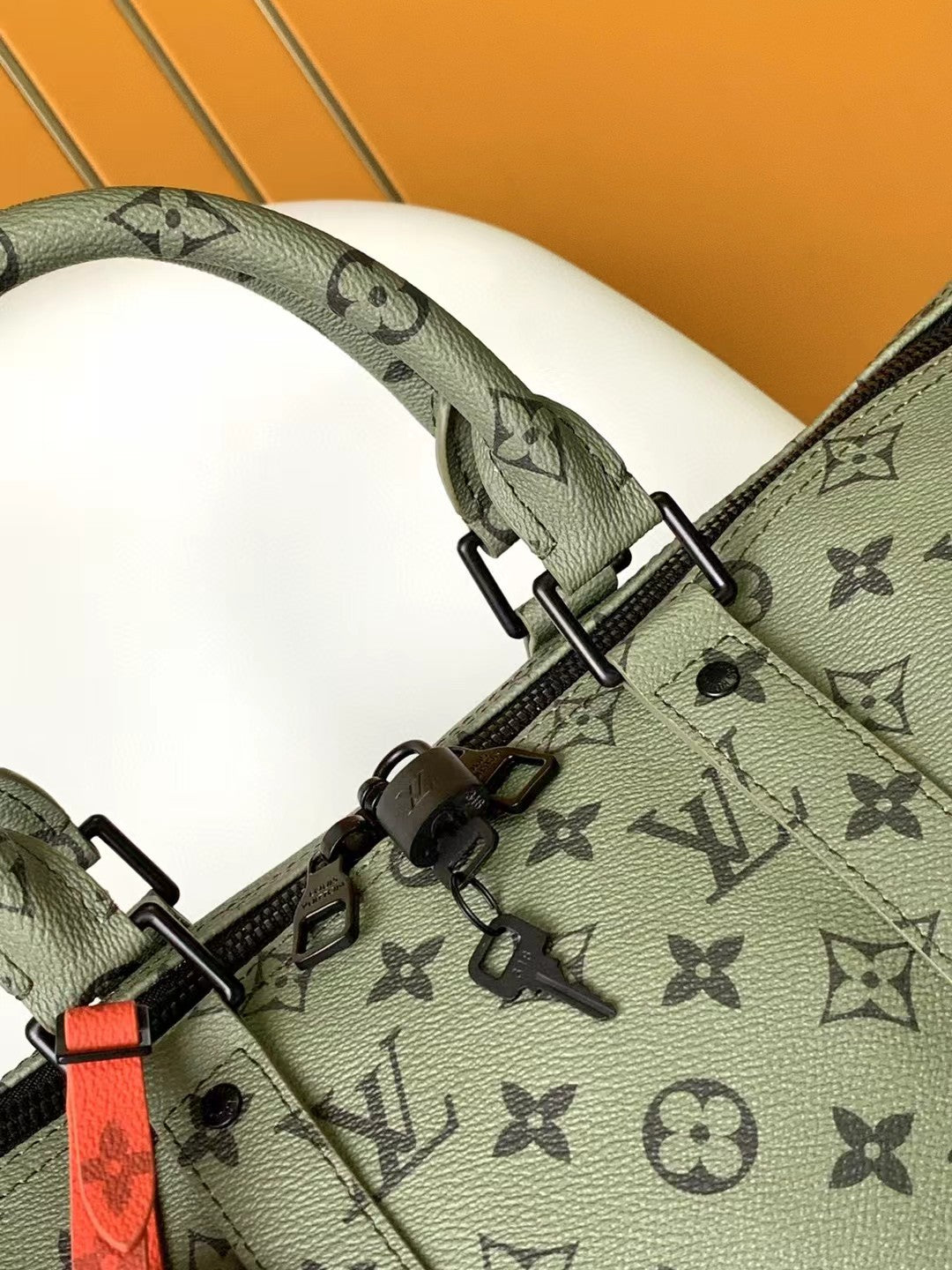 Louis Vuitton Keepall Bandoulière 50 Monogram Shadow Leather Green