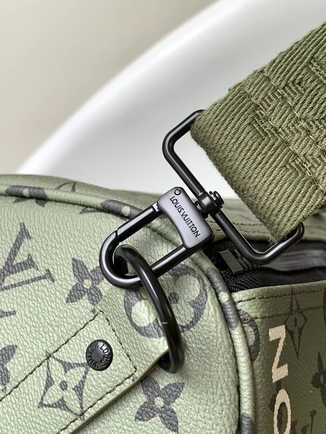 Louis Vuitton Keepall Bandoulière 50 Monogram Shadow Leather Green