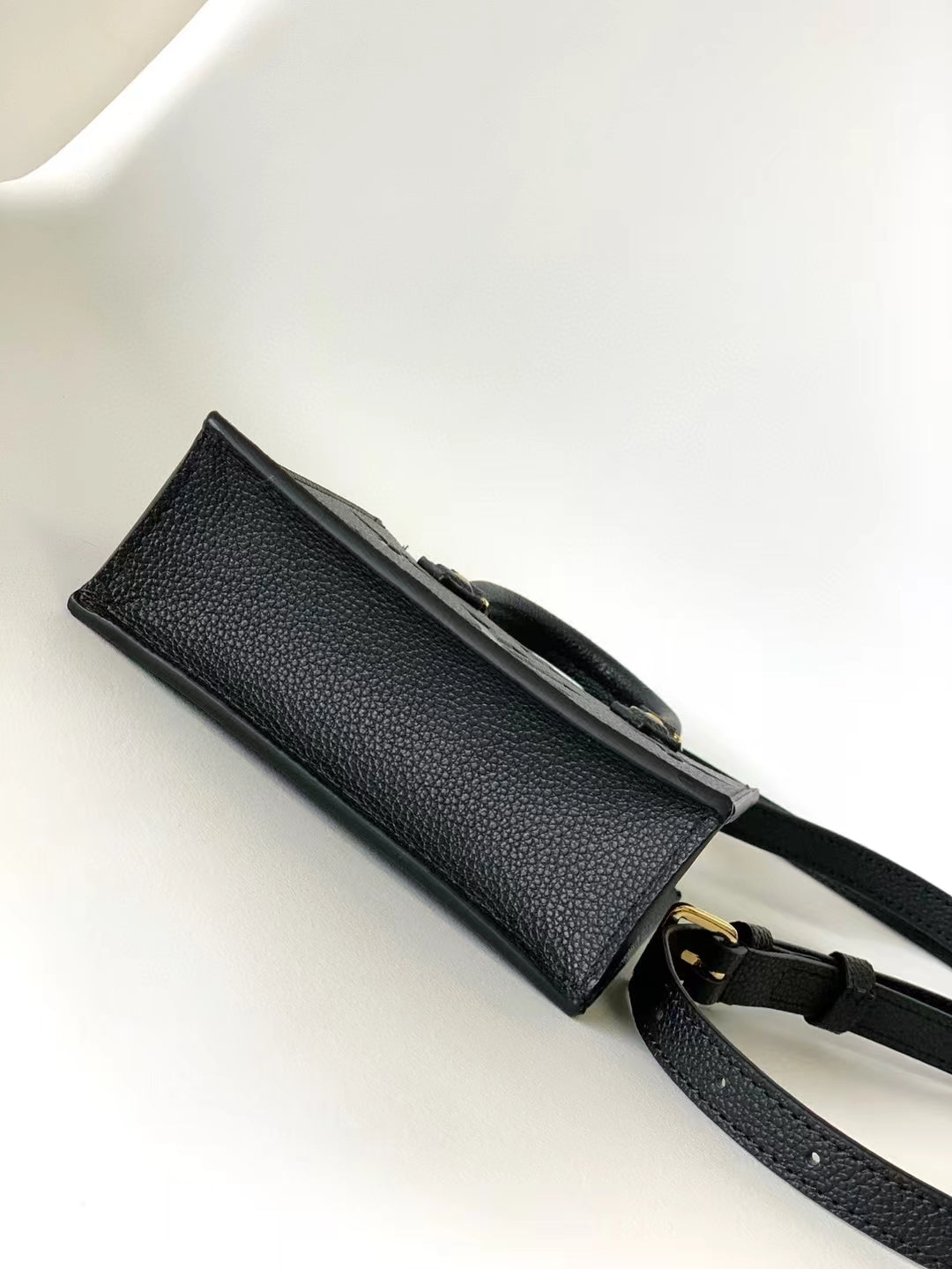 Louis Vuitton Petit Sac Plat Monogram Empreinte Leather Crossbody Bag - Black