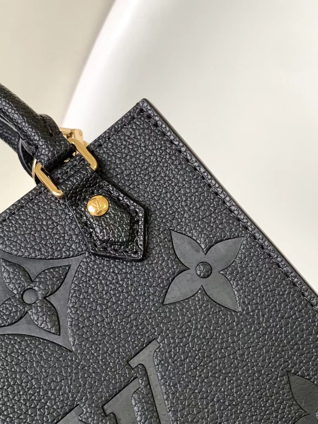 Louis Vuitton Petit Sac Plat Monogram Empreinte Leather Crossbody Bag - Black