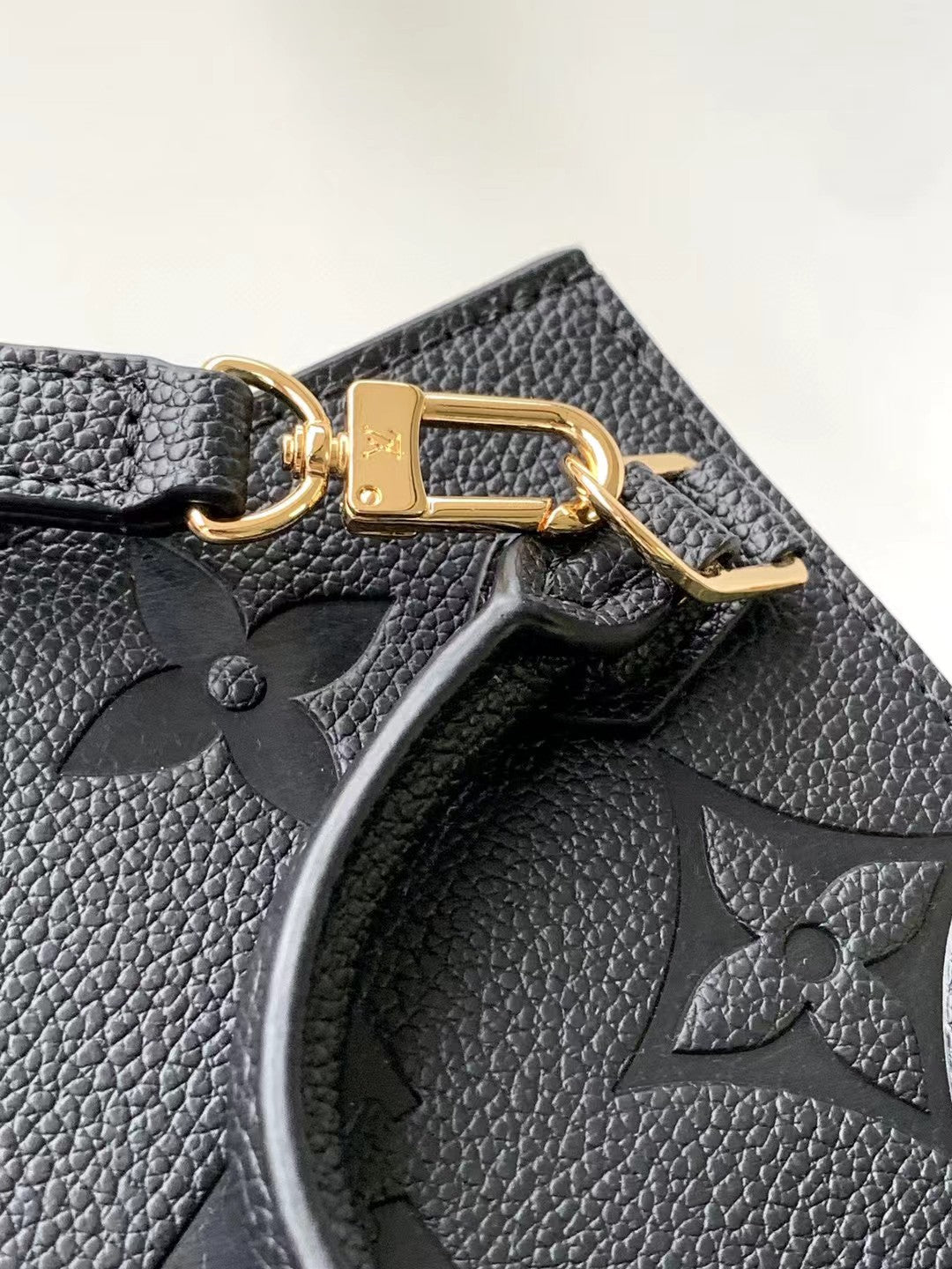 Louis Vuitton Petit Sac Plat Monogram Empreinte Leather Crossbody Bag - Black
