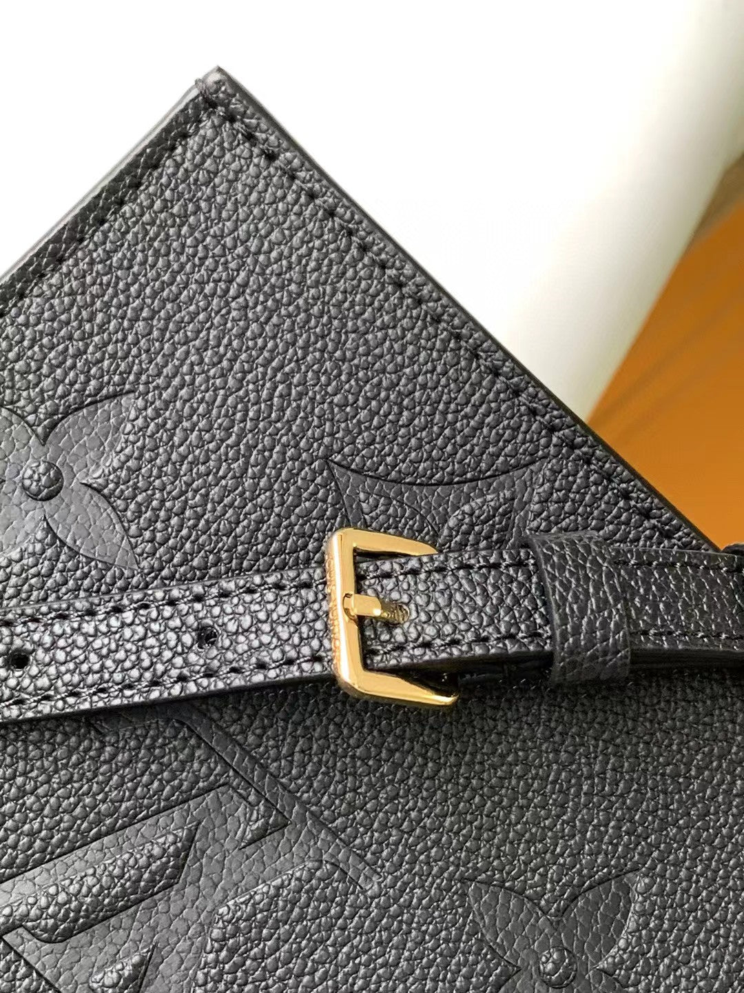Louis Vuitton Petit Sac Plat Monogram Empreinte Leather Crossbody Bag - Black