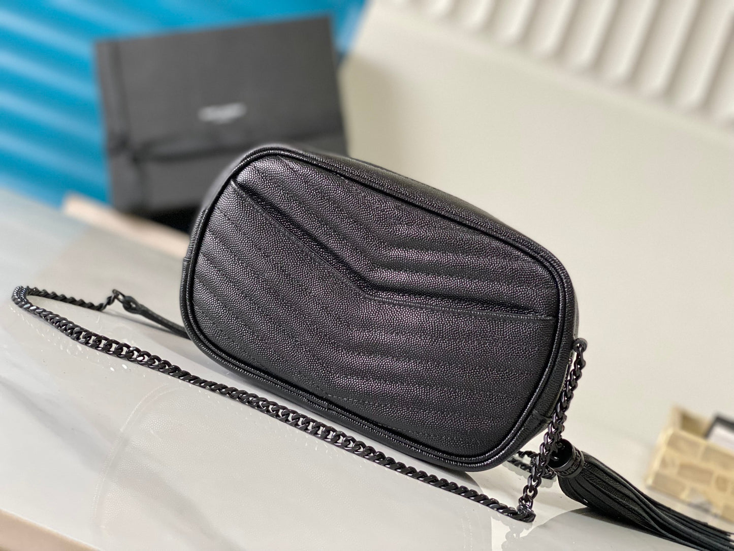 Saint Laurent Lou Camera Bag in Quilted Leather - Black