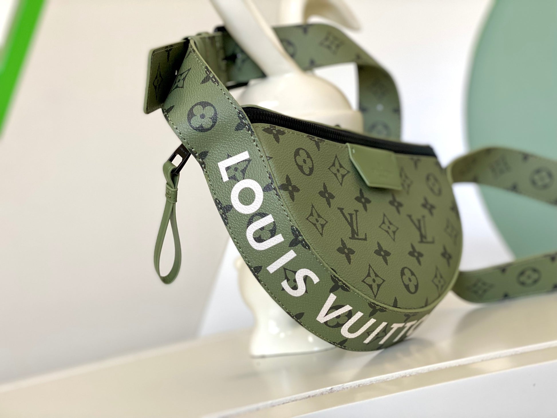 Louis Vuitton Monogram Khaki Green Mini Bumbag