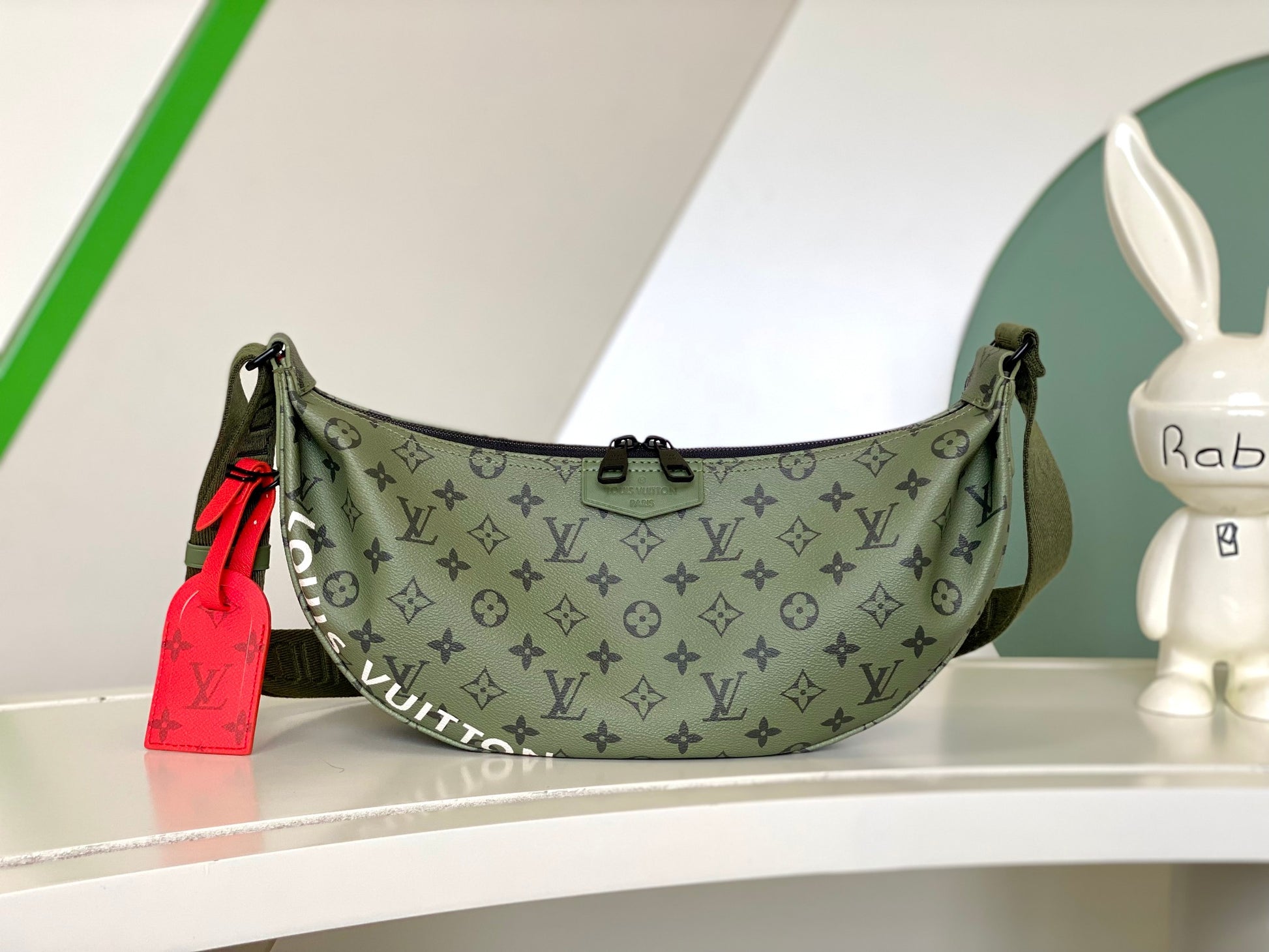 Louis Vuitton Khaki Monogram Shadow Polochon Bumbag - Men's Designer Crossbody Bag