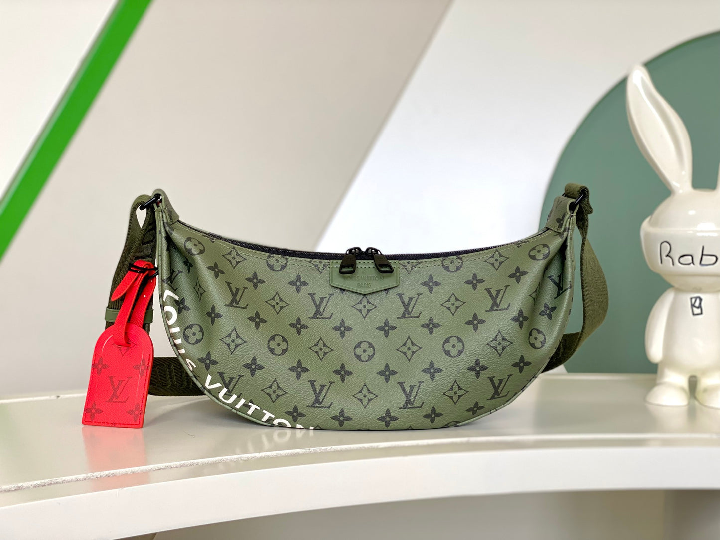 Louis Vuitton Khaki Monogram Shadow Polochon Bumbag - Men's Designer Crossbody Bag