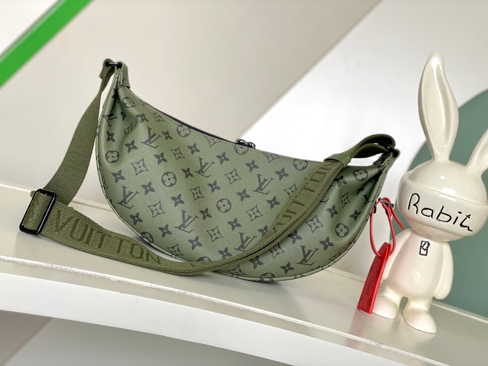 Louis Vuitton Khaki Monogram Shadow Polochon Bumbag - Men's Designer Crossbody Bag