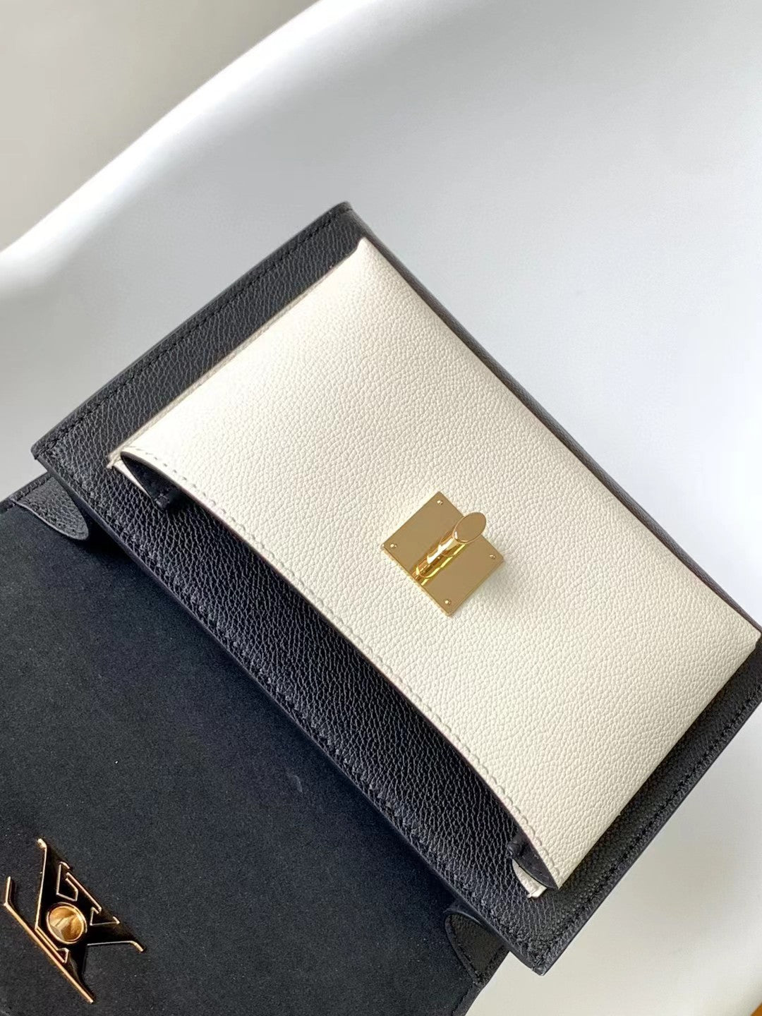 Louis Vuitton Lockme II BB Black & Cream Calfskin Shoulder Bag