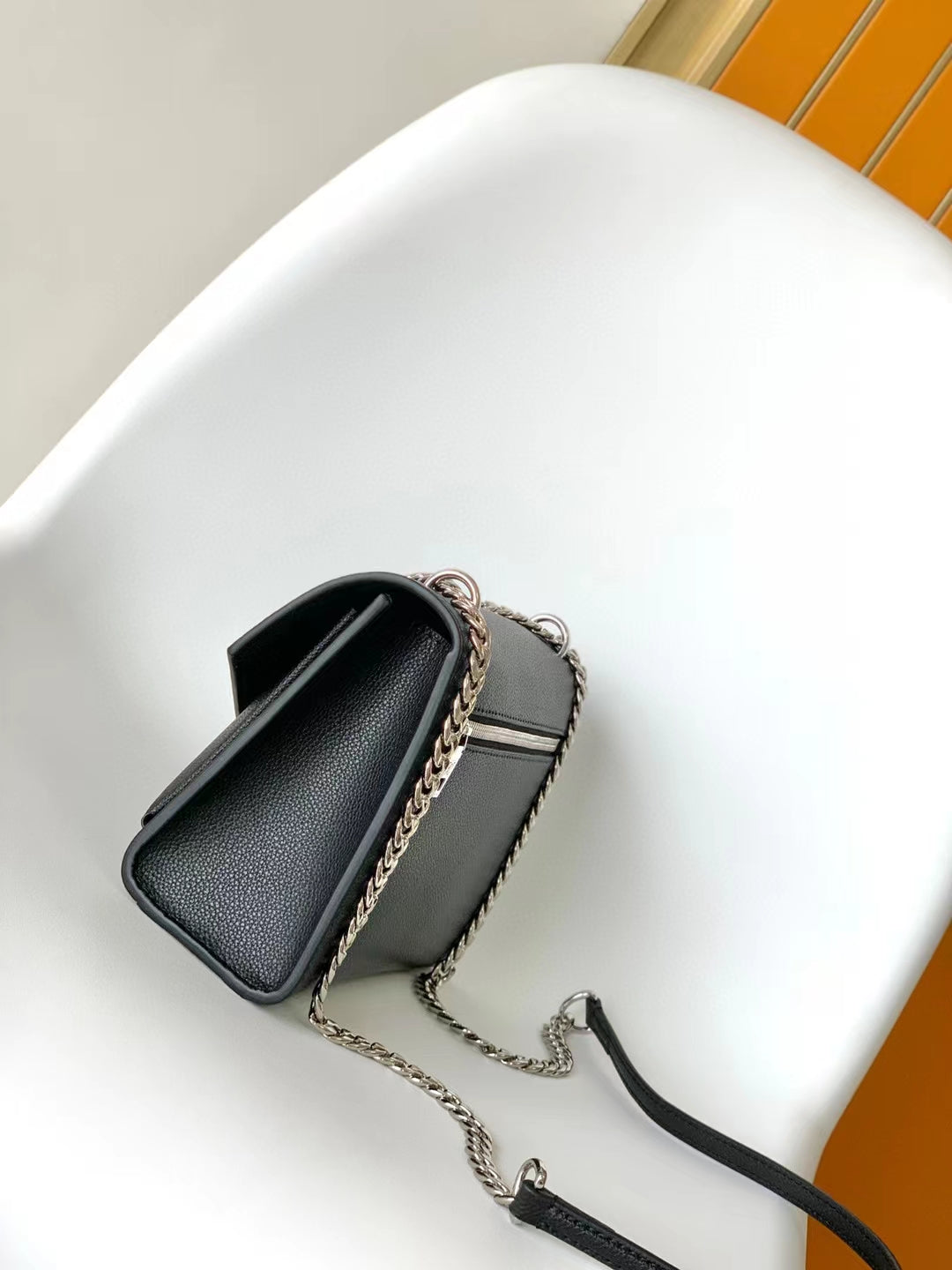 Louis Vuitton Mylockme Chain Bag - Black Grained Calfskin Leather