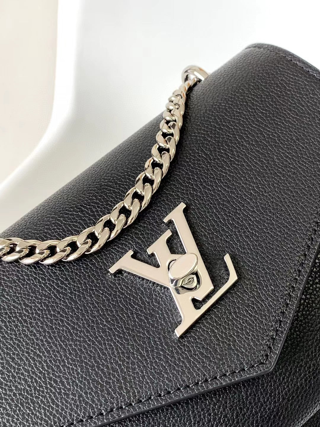 Louis Vuitton Mylockme Chain Bag - Black Grained Calfskin Leather