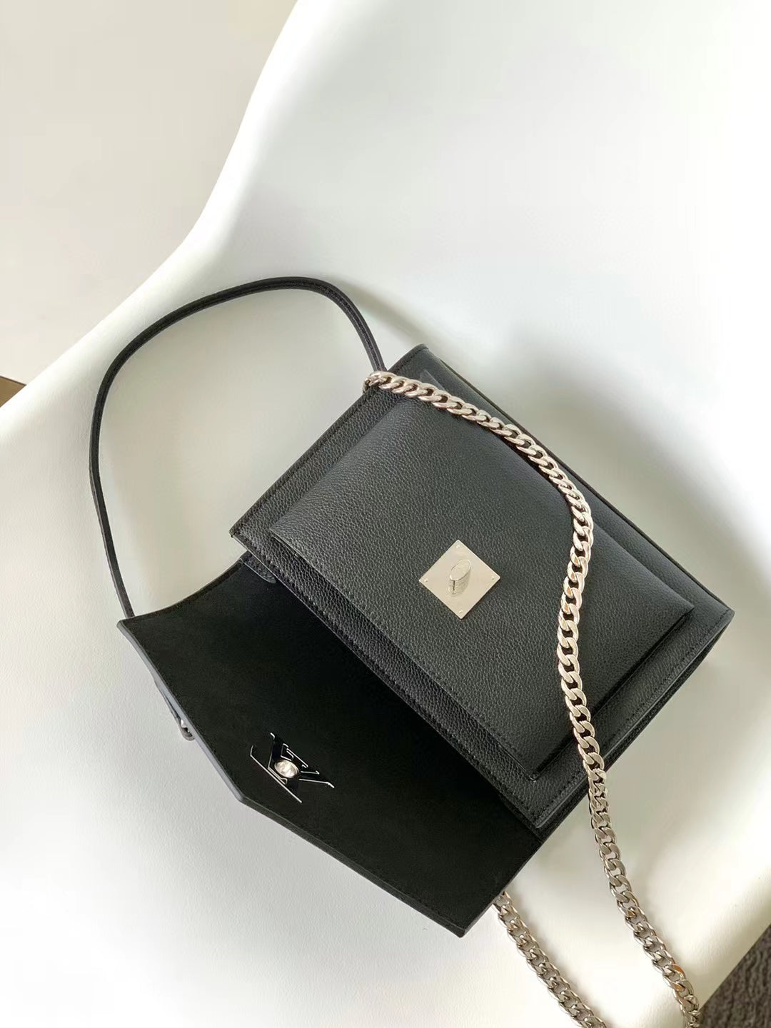 Louis Vuitton Mylockme Chain Bag - Black Grained Calfskin Leather