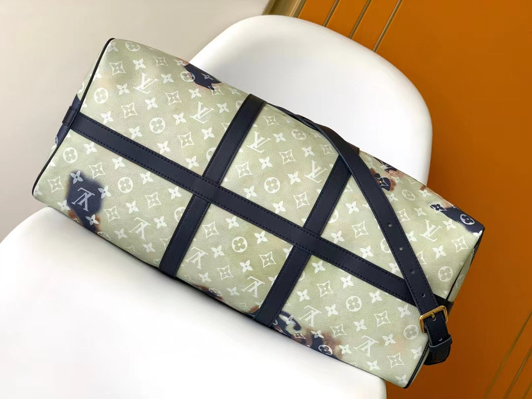 Louis Vuitton Keepall Bandoulière 50 Monogram Clouds Blue
