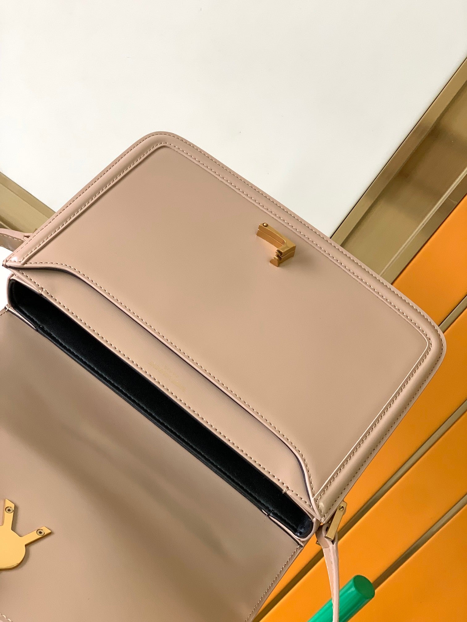 Saint Laurent Small Solferino Shoulder Bag in Smooth Leather - Beige