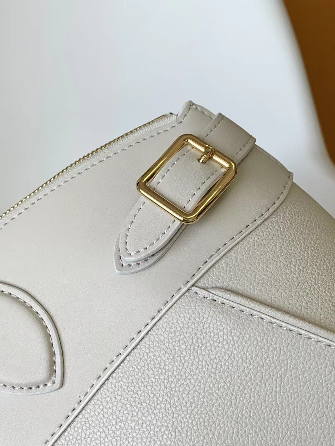 Furla Piper Medium Dome Bag - Beige Textured Leather Satchel