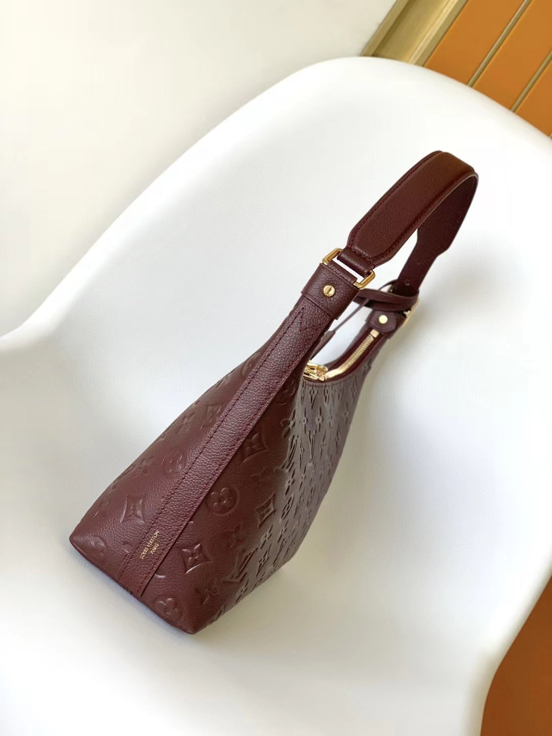 Louis Vuitton Monogram Empreinte Leather Hobo Shoulder Bag - Burgundy