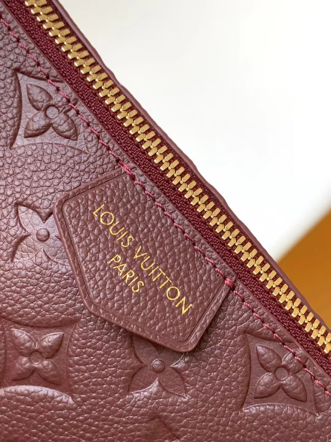 Louis Vuitton Monogram Empreinte Leather Hobo Shoulder Bag - Burgundy
