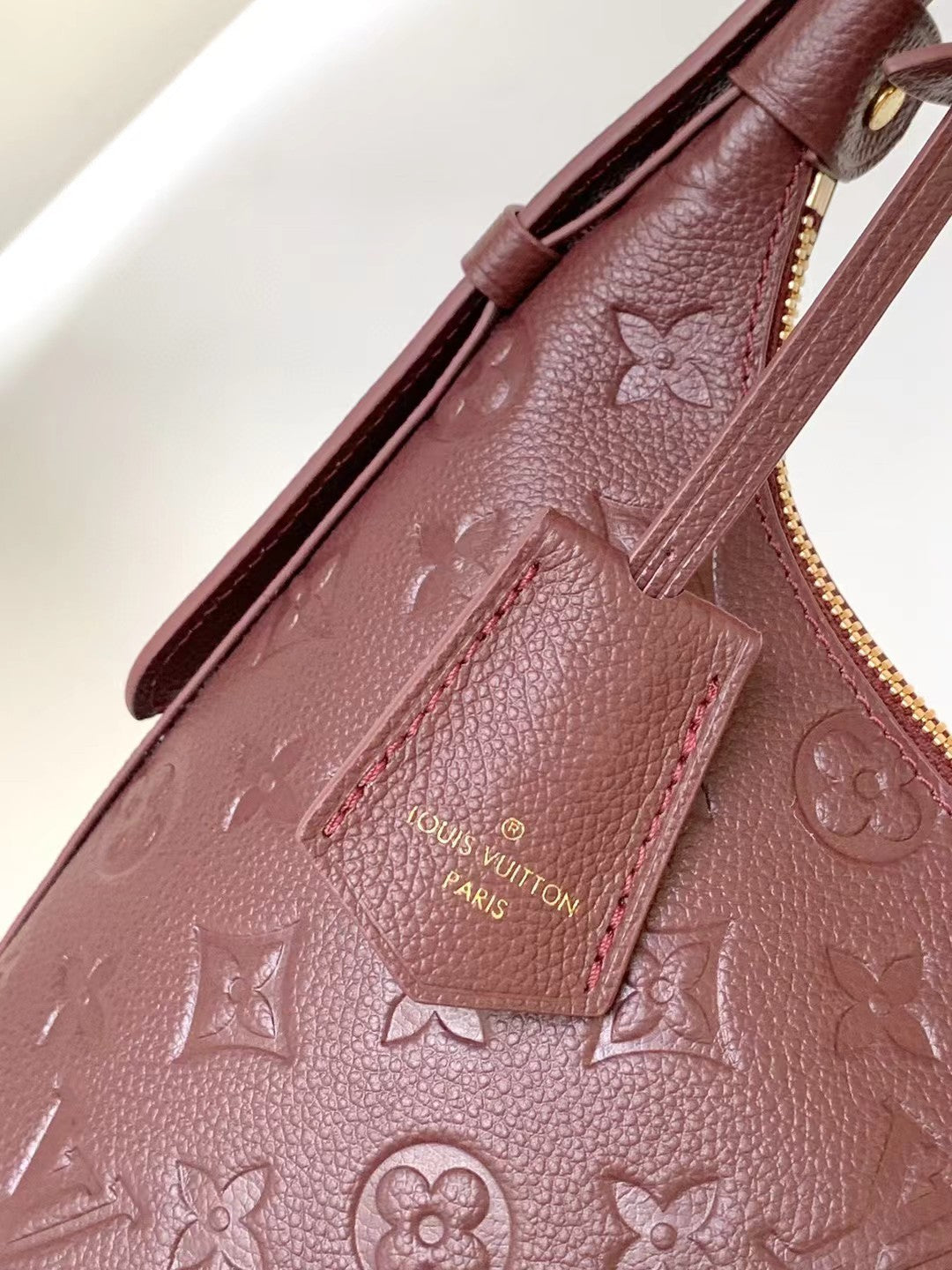 Louis Vuitton Monogram Empreinte Leather Hobo Shoulder Bag - Burgundy
