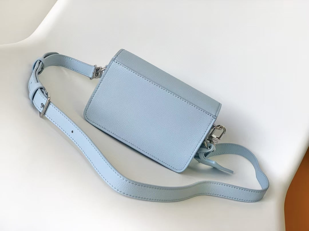Louis Vuitton Gaston Wearable Wallet Light Blue Taurillon Leather Crossbody Bag