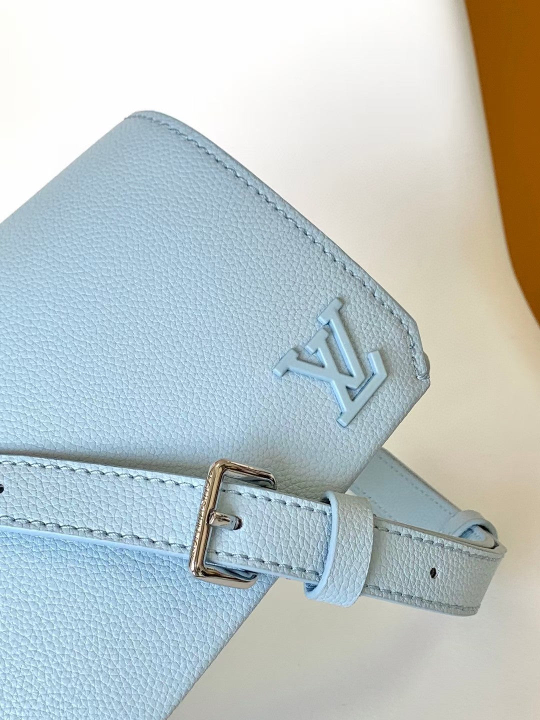 Louis Vuitton Gaston Wearable Wallet Light Blue Taurillon Leather Crossbody Bag