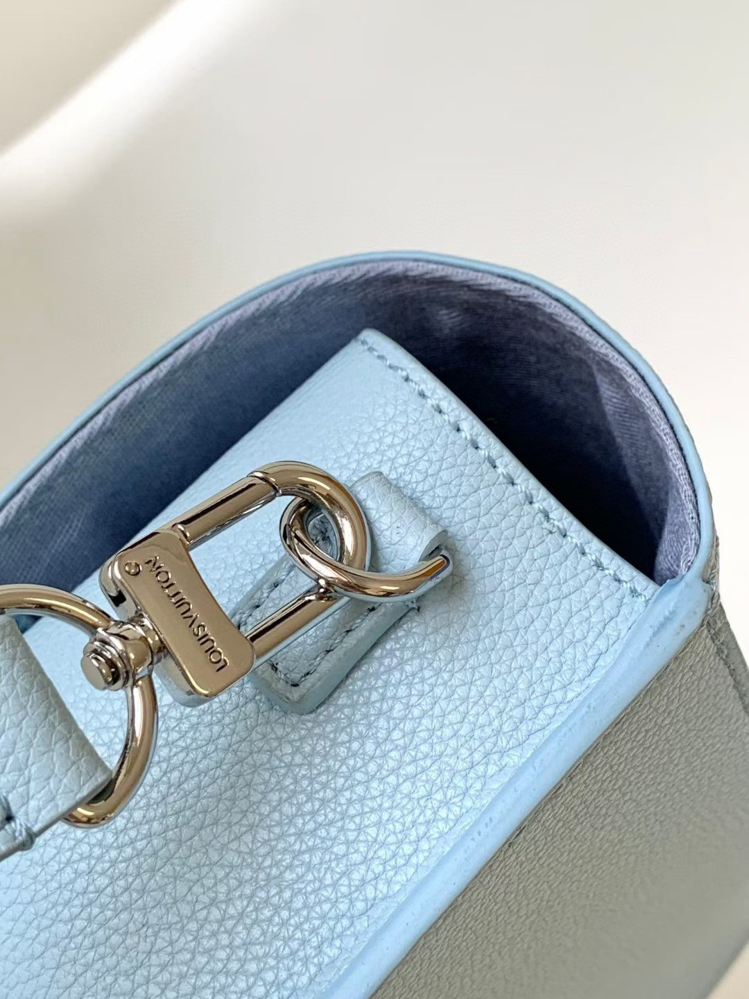Louis Vuitton Gaston Wearable Wallet Light Blue Taurillon Leather Crossbody Bag