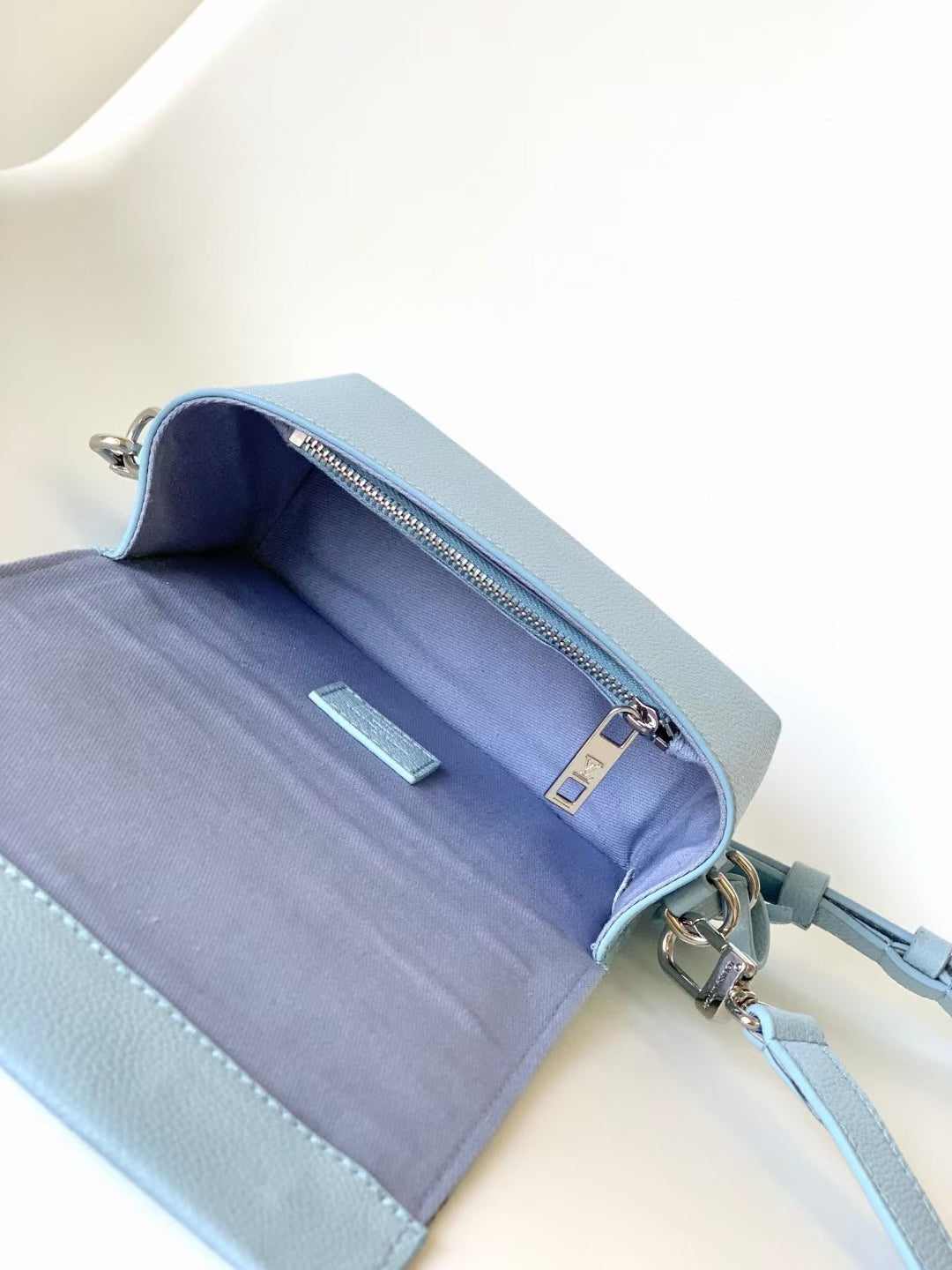 Louis Vuitton Gaston Wearable Wallet Light Blue Taurillon Leather Crossbody Bag