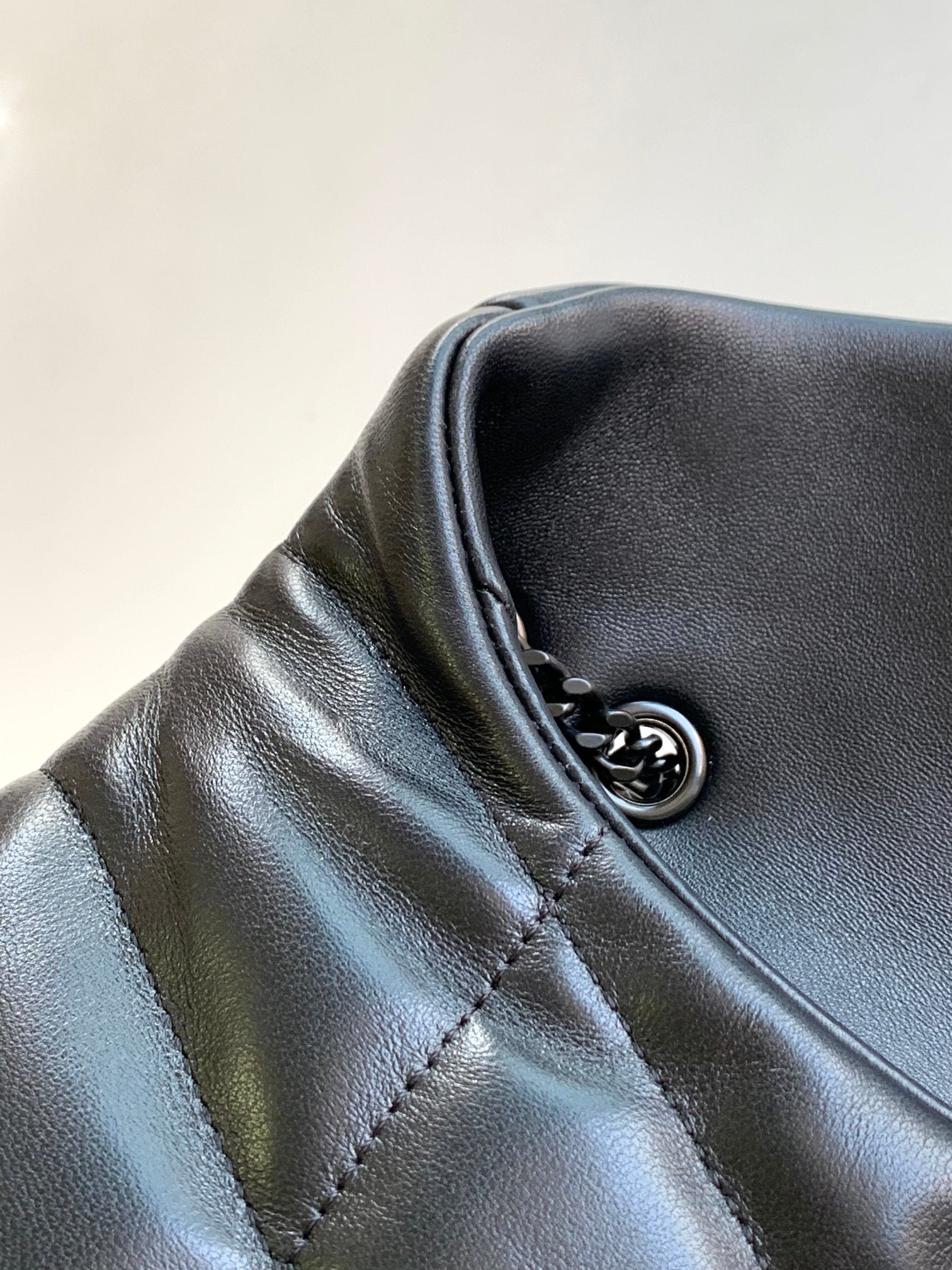 Saint Laurent Loulou Puffer Small Bag in Quilted Lambskin - Black