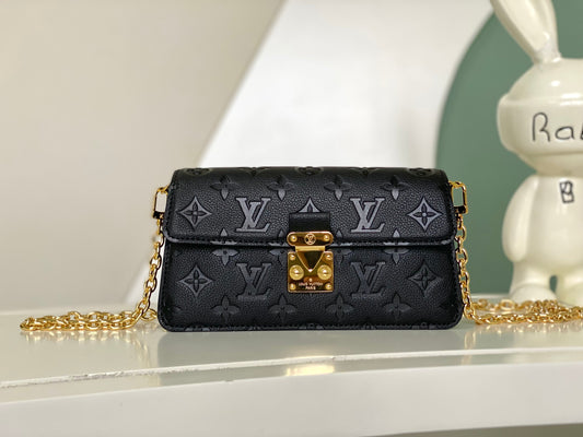 Louis Vuitton Monogram Empreinte Leather Vavin PM Chain Bag - Black