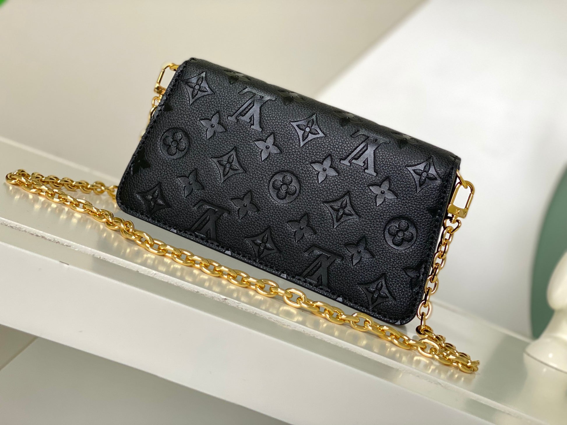 Louis Vuitton Monogram Empreinte Leather Vavin PM Chain Bag - Black