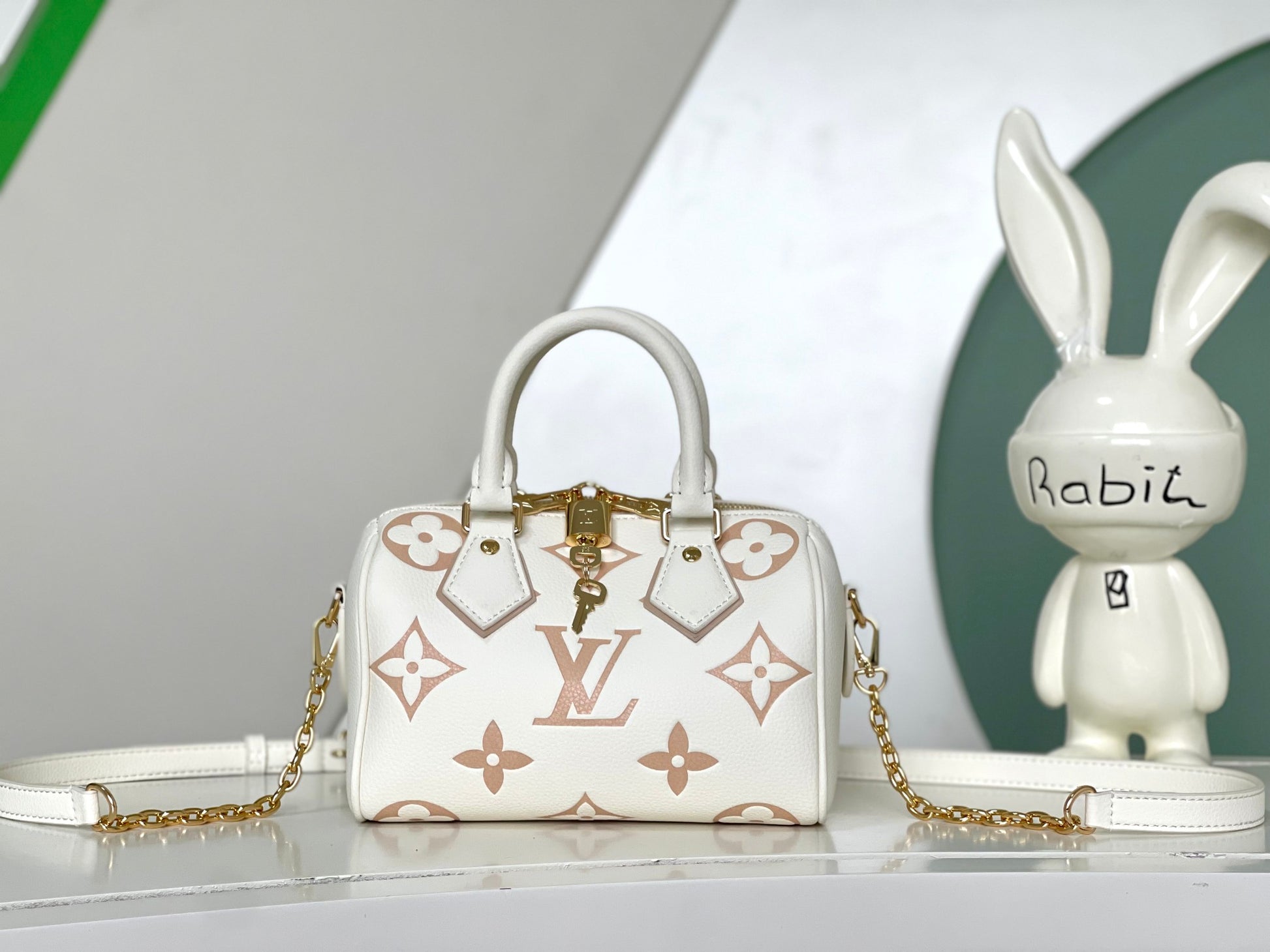 Louis Vuitton Nano Speedy Monogram Empreinte Leather Handbag - Bicolour Pink/Cream