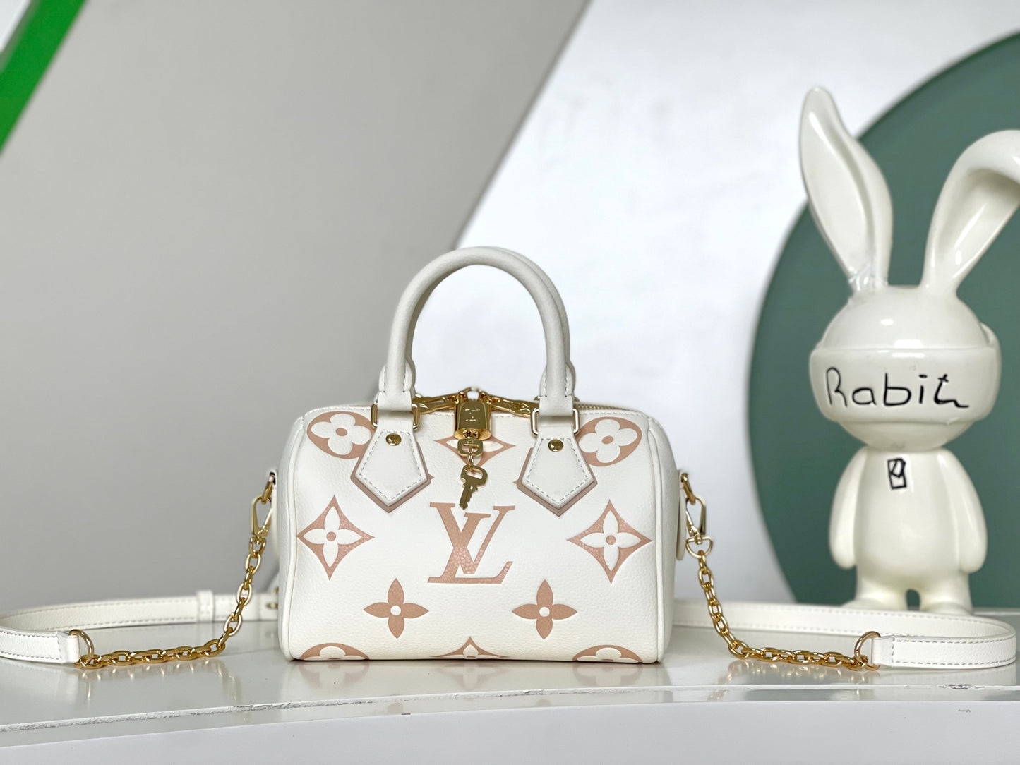 Louis Vuitton Nano Speedy Monogram Empreinte Leather Handbag - Bicolour Pink/Cream