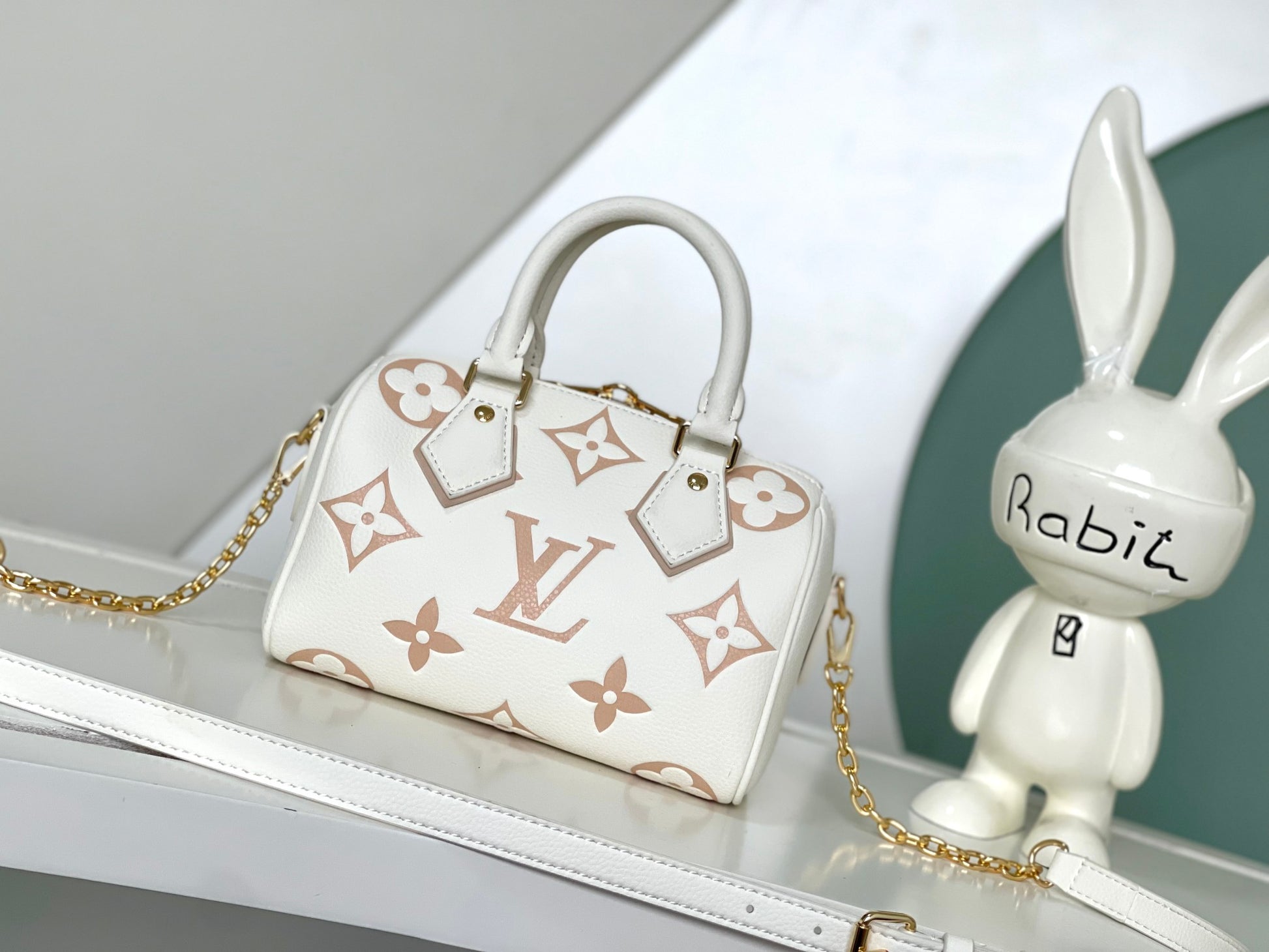 Louis Vuitton Nano Speedy Monogram Empreinte Leather Handbag - Bicolour Pink/Cream