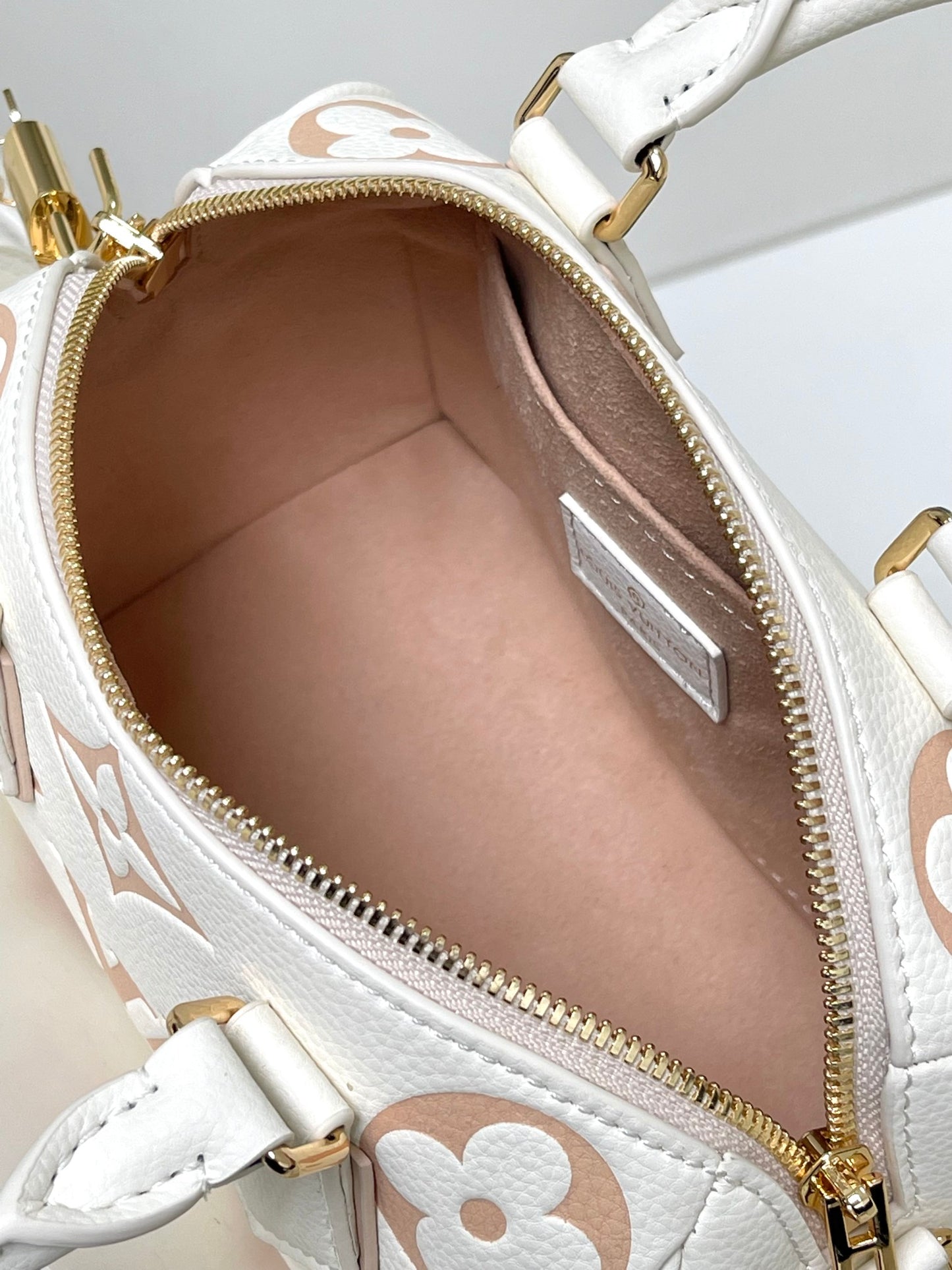 Louis Vuitton Nano Speedy Monogram Empreinte Leather Handbag - Bicolour Pink/Cream
