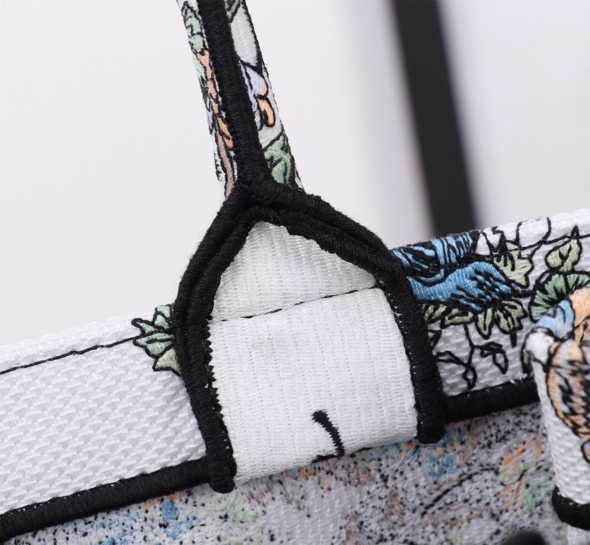 Christian Dior Book Tote - Ornamental Paisley Embroidery Canvas - Blue and White