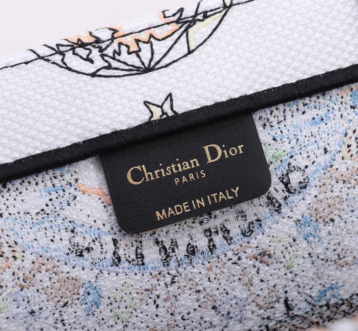 Dior Vintage Embroidered Floral Tapestry Canvas Tote Handbag