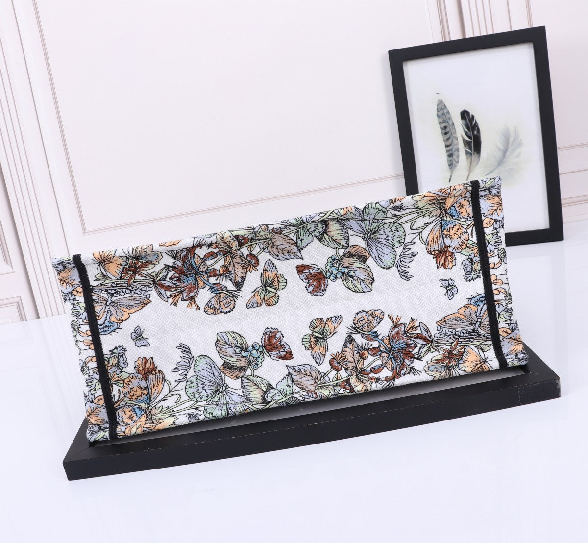 Christian Dior Large Book Tote Butterfly Embroidered Canvas Bag