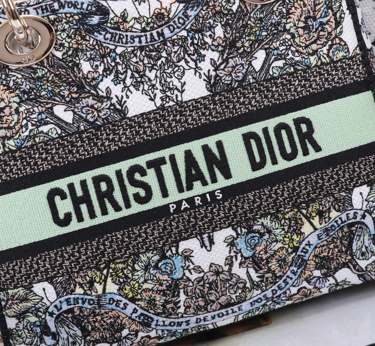Christian Dior Lady D-Lite Bag with Multicolor Butterfly Embroidery