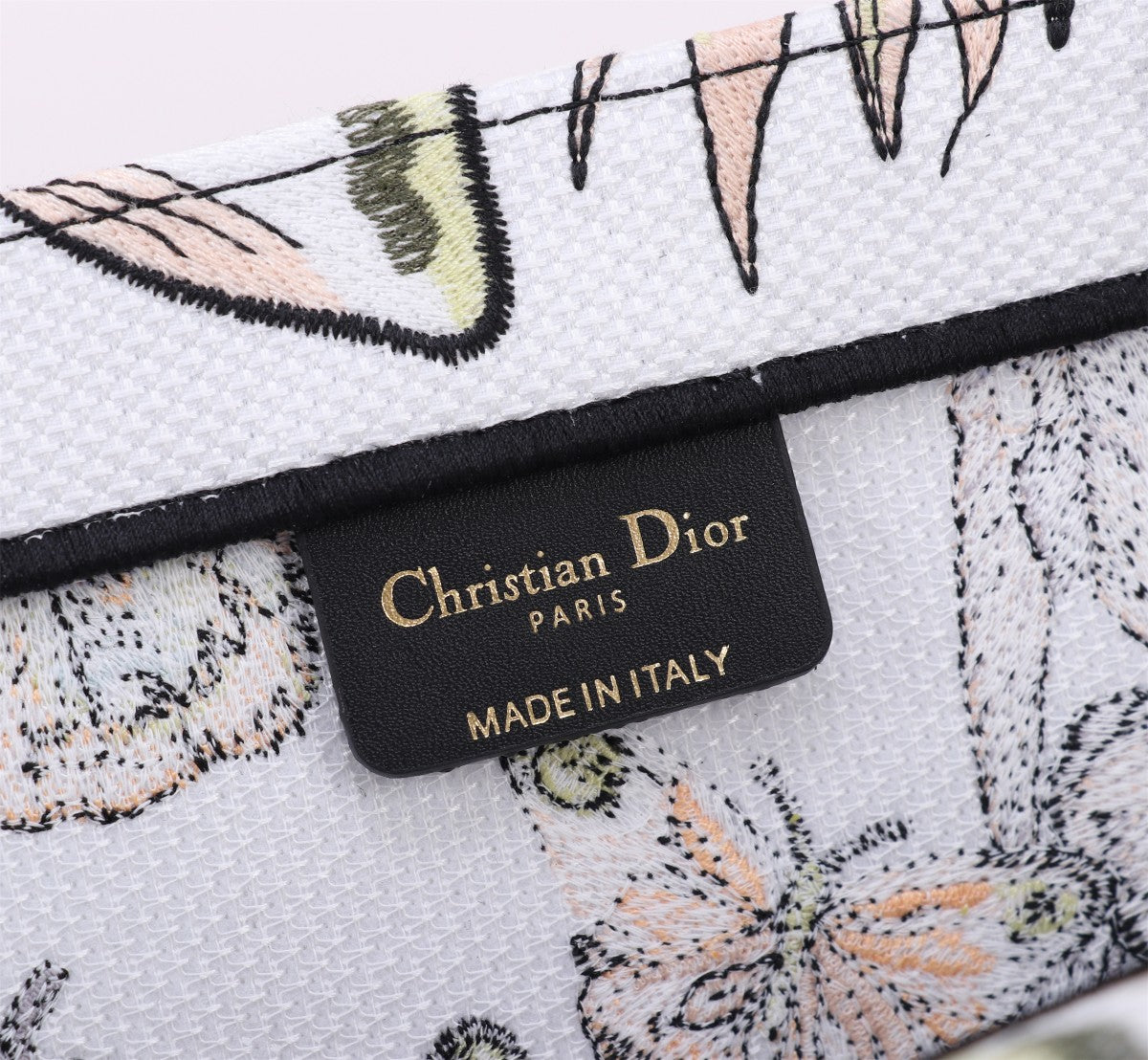 Christian Dior Book Tote Butterfly Floral Embroidery Handbag
