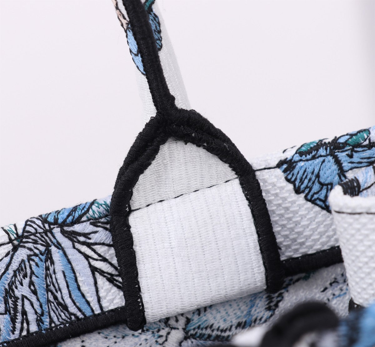Christian Dior Medium Book Tote with Blue Butterfly Embroidery