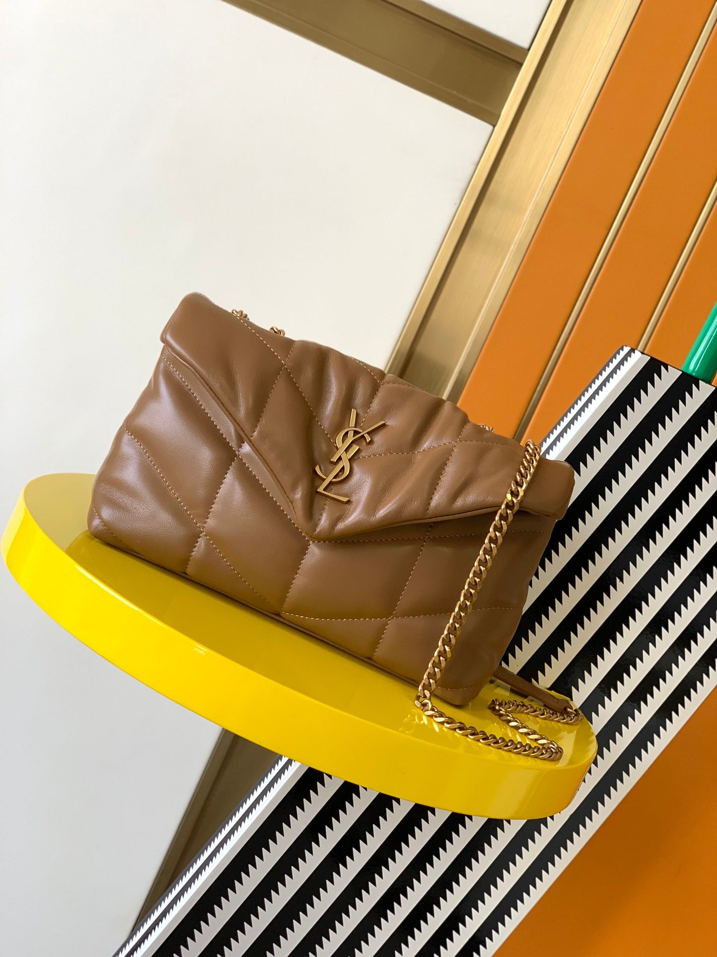 Saint Laurent Loulou Puffer Small Quilted Leather Shoulder Bag - Brown