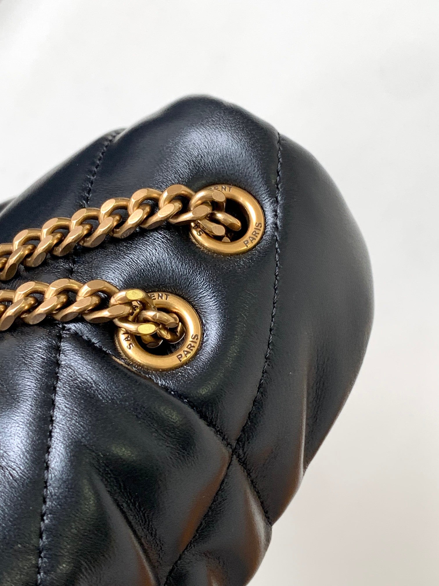 Saint Laurent Loulou Small Puffer Shoulder Bag in Quilted Leather - Black