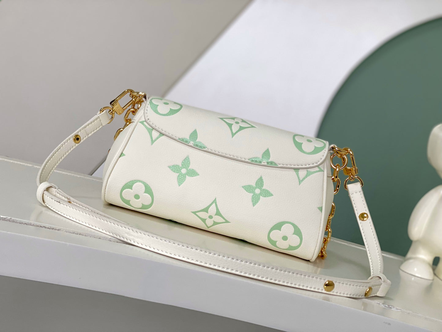 Louis Vuitton Favorite Bag Monogram Empreinte Leather Pastel Green and White