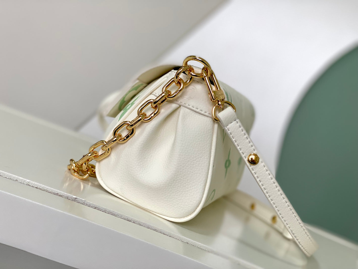 Louis Vuitton Favorite Bag Monogram Empreinte Leather Pastel Green and White