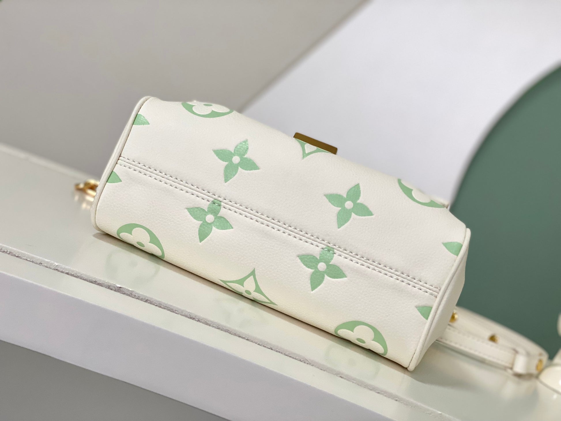 Louis Vuitton Favorite Bag Monogram Empreinte Leather Pastel Green and White