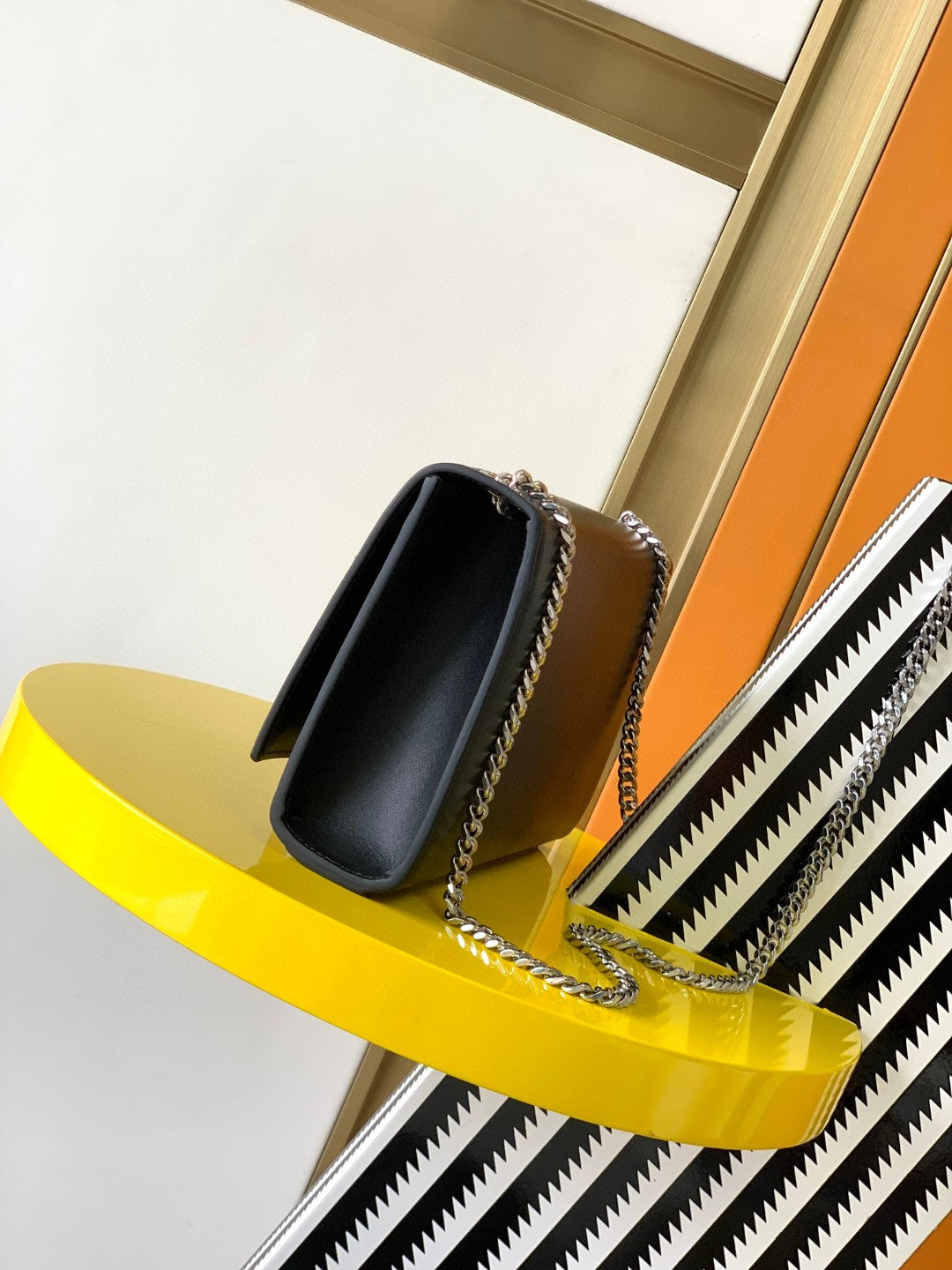 Saint Laurent Monogram Wallet on Chain in Black Leather with Silver Hardware