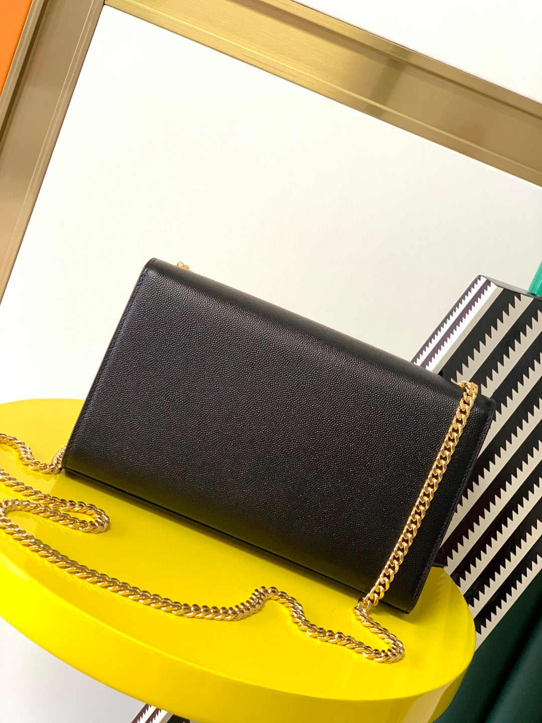 Saint Laurent YSL Kate Medium Shoulder Bag in Black Grain de Poudre Leather