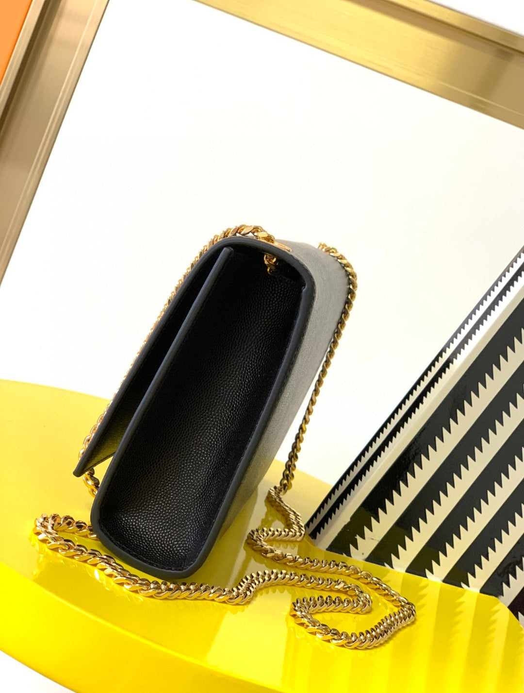 Saint Laurent YSL Kate Medium Shoulder Bag in Black Grain de Poudre Leather