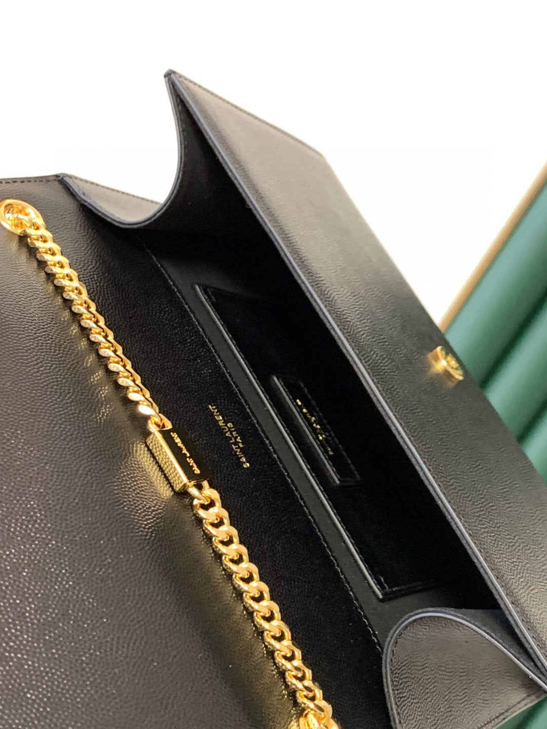 Saint Laurent YSL Kate Medium Shoulder Bag in Black Grain de Poudre Leather