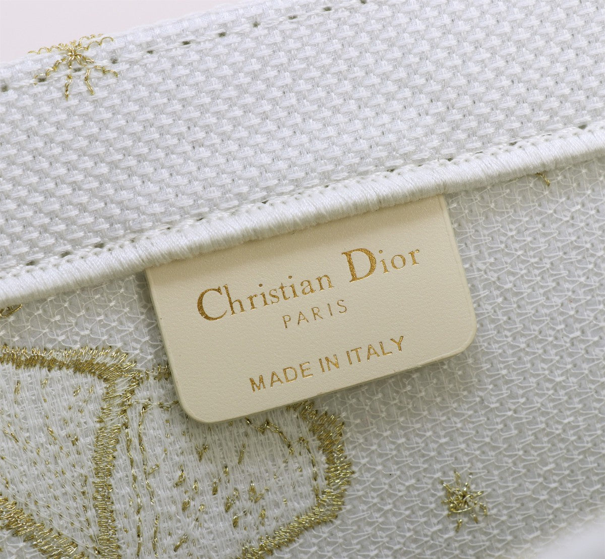 Christian Dior Large Butterfly Metamorphose Book Tote Bag - White and Gold
